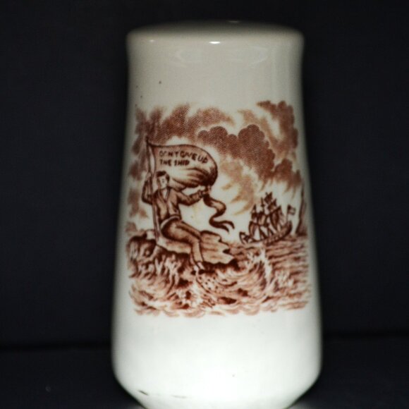 Vintage Alfred Meakin Fair Winds Salt And Pepper Shakers Nautical Patriotic - Picture 4 of 8